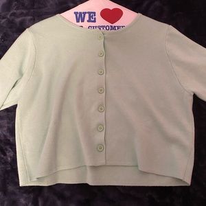 cropped button sweater